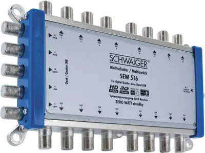 Produktbild von Schwaiger SEW516 531, 5 Eingänge, 16 Ausgänge, 950 - 2150 MHz, 5 - 790 MHz, F, 14V, 18V