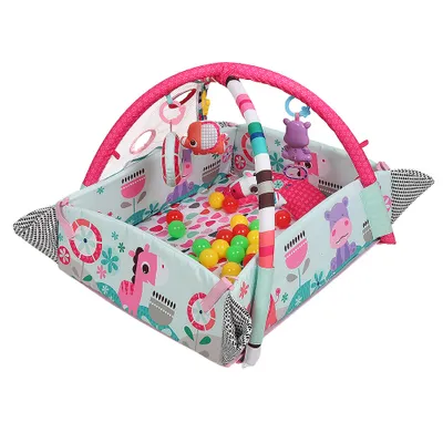 Produktbild von Krabbeldecke mit Spielbogen und 30 sensorischen Bällen Baby Matte interaktive Lernmatte