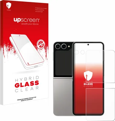 Produktbild von upscreen Schutzglas für Samsung Galaxy Z Flip 6 (Display+Kamera) Schutzfolie Panzer Folie Glas Display Schutz klar