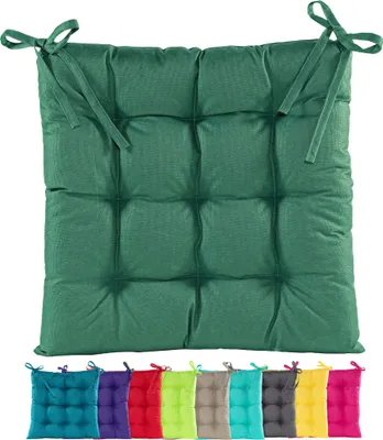 Produktbild von JACK Outdoor Stuhlkissen 38x38cm Lounge Kissen Auflage Wasserfest Sitzkissen Garten Lotus Effekt, Farbe:Dunkelgrün