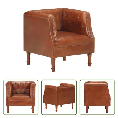Produktbild von The Living Store Sessel Braun Echtleder