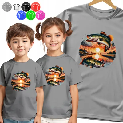 Produktbild von Kinder T-Shirt - WĘDKARSTWO - OKOŃ I ZACHÓD für Jungen - M