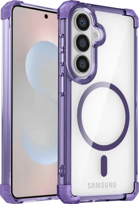 Immagine prodotto di Custodia magnetica per Samsung Galaxy S26 compatibile con MagSafe, resistente agli urti, protezione militare, custodia trasparente Viola