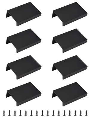 Obrázok produktu pre Čierne miniatúrne úchytky, 8 nenápadných úchytiek pre zásuvky skrine, 50 mm