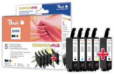 Zdjęcie produktu dla Peach 313661, Czarny, Cyjan, Purpurowy, Żółty, 5 szt., Multipak