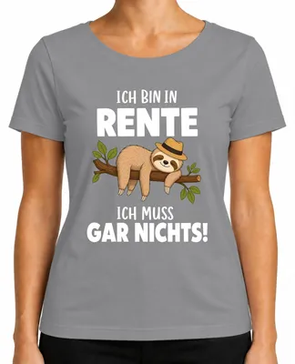 Imagen del producto de Camiseta para mujer, color gris, talla 3XL, con la frase: "Estoy jubilado, no tengo que hacer nada". (Estilo sarcástico)