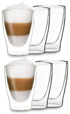 Obrázok produktu pre DUOS®, sklenené šálky na na latte macchiato, 6 x 310 ml, dvojstenné poháre