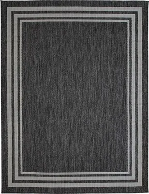 Produktbild von Teppich für Innen- und Außenbereich, Rahmenmotiv 195x275, schwarz