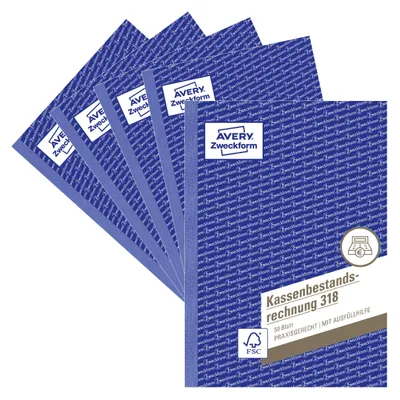 Obrázok produktu pre Avery-Zweckform Tlačivo pokladničného dokladu 318-5 DIN A5 biele Počet listov: 50 (318-5)
