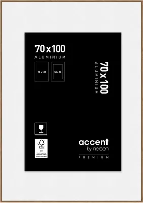 Produktbild von accent by nielsen Aluminium Bilderrahmen Accent Premium, 70x100 cm, Nussbaum
