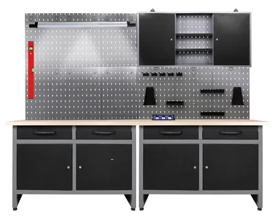 Produktbild von ONDIS24 Werkstatt Set Werner 240cm LED Bluetooth & Steckdose