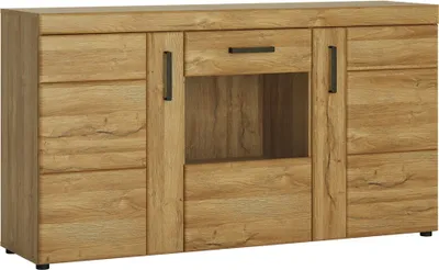 Produktbild von Sideboard mit Vitrinenfach in Grandson Eiche Nb. CARIATI-129, B/H/T ca. 156,8/86/40,9 cm