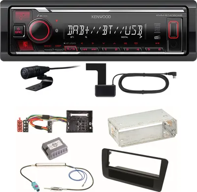 Produktbild von Kenwood KMM-BT408DAB Bluetooth Digitalradio USB Einbauset für Audi A1 8X