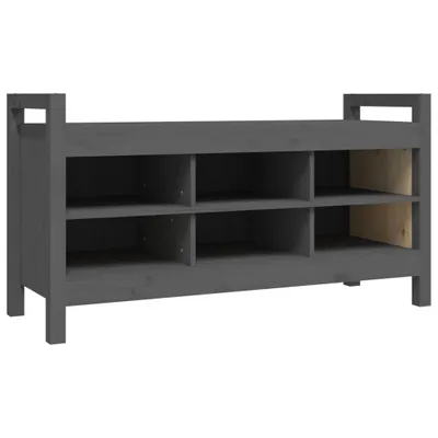 Zdjęcie produktu dla vidaXL Ławka do przedpokoju szara 110x40x60 cm lite drewno sosnowe