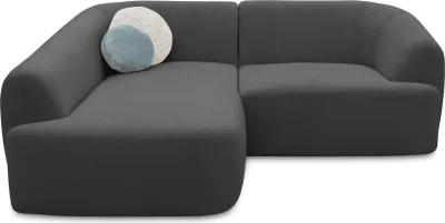 Produktbild von DOMO Collection Ecksofa 100 026, kleine L-Form Couch mit Taschenfederkern, organische Form, Polsterecke, 216 x 196 x 76 cm (BxTxH), dunkelgrau