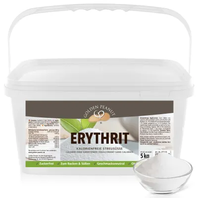 Produktbild von GOLDEN PEANUT Erythritol Erythrit Zuckerersatz zum Backen & Süßen 5kg