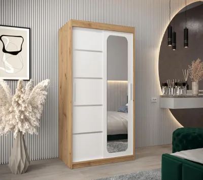 Produktbild von Spiegelschrank DONICELA 3 - 100 cm, handgefertigt / weiß