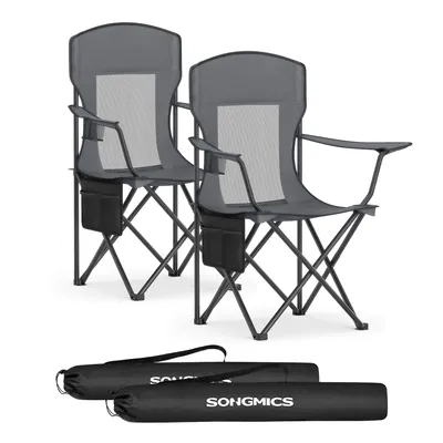 Produktbild von SONGMICS Campingstuhl 2er Set, Klappstuhl Outdoor, Angelstuhl, hohe Rückenlehne