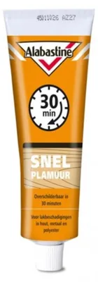 Produktbild von Alabastine Snelplamuur, Wit, 0,225 kg, Auf Wasserbasis, 5 °C, 0,5 h, Max. 1 mm per laag