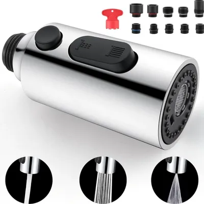 Obrázek produktu pro INF Otočný perlátor pro kuchyňskou baterii s více režimy stříkání ABS 8 cm pro efektivní mytí stříbrný