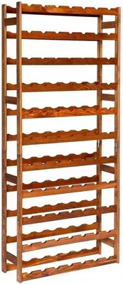Produktbild von STOLMAK Weinregal aus Holz für 77 Flaschen Braun Kiefernholz 72,5x166x25 cm Flaschenregal Weinschrank Weinständer Flaschenhalter Kellerregal