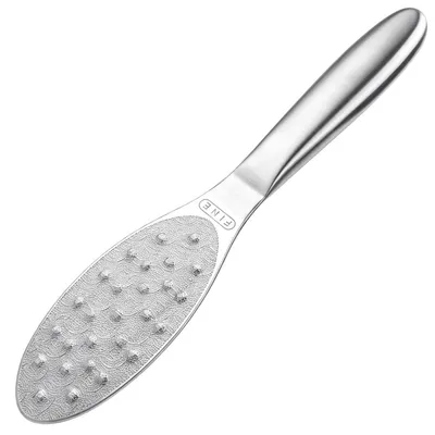 Productafbeelding van INF Roestvrijstalen dubbelzijdige voetvijl - Zilveren pedicure eeltverwijderaar, gemakkelijk schoon te maken, thuis voet rasp (24cm x 5cm)