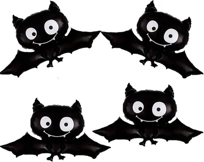 Produktbild von 4 Stück Halloween Fledermaus Folienballons, wiederverwendbar, Deko