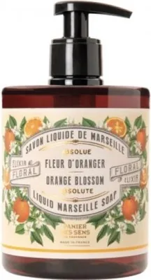 Zdjęcie produktu dla Panier des Sens Orange Blossom, Ręce i ciało, Mydło w płynie, Buteleczka z pompką, Nawilżający, Regeneracja, Zmiękczający, Cytrus, Oliwa z oliwek, Pomarańczowy