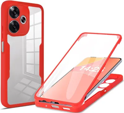 Produktbild von 360 Grad Handyhülle für Xiaomi Redmi 13 Full Cover Rundum Schutz Farbe: Rot
