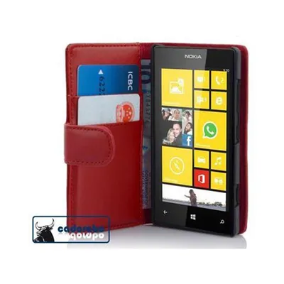 Obrázek produktu pro Cadorabo pouzdro pro Nokia Lumia 520 Protective Case in Red Ochranné pouzdro na mobilní telefon typu kniha Etui Cover