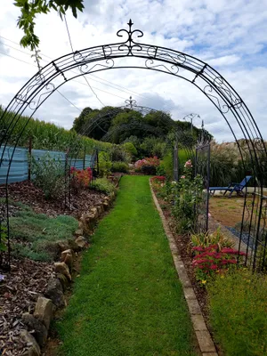 Produktbild von GardenAndPools Rosenbogen Paris Lilie Spitze B-1,60 m Schwarz Pergola Metallrosenbogen Gartenbogen Rosensäule Rose Arches Arco da Giardino