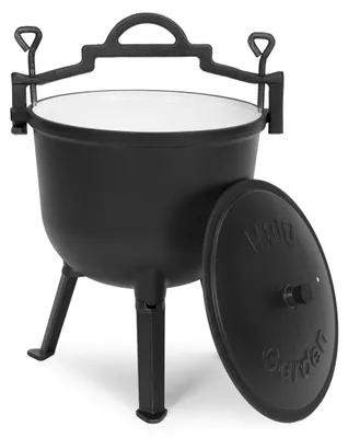 Zdjęcie produktu dla Kociołek Żeliwny Emaliowany 10L Stojący Garnek Myśliwski Ognisko Grill Multigarden