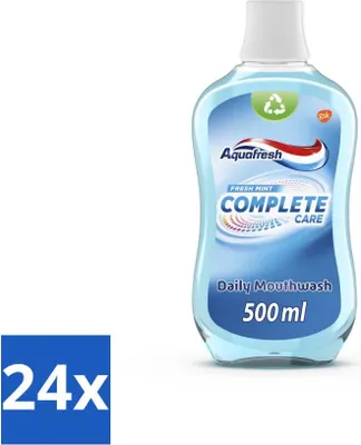 Obrázok produktu pre Ústna voda Aquafresh Complete Care - Svieža mäta - 500 ml - Hodnotné balenie - 24 kusov