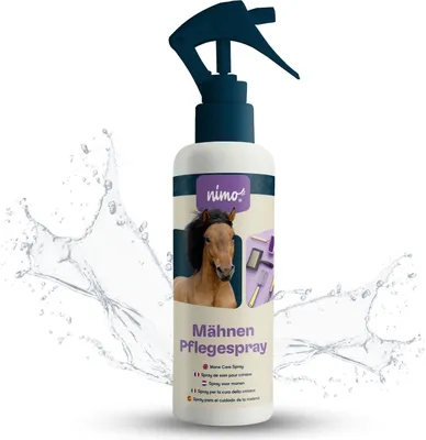 Produktbild von nimo® Mähnen Pflegespray | für Pferde & Ponys | Schweifspray & Mähnenspray | leichtere Kämmbarkeit, Entwirrung, Mähnenpflege, Schweifpflege, verleiht Glanz