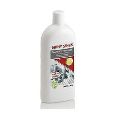 Produktbild von PYRAMIS Reinigungsmittel SHINY-SINKS 500 ml für Edelstahlspülen / Edelstahlreiniger / Spülenpflege