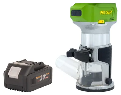 Obrázok produktu pre Akumulátorová multifunkčná fréza Procraft POB24bb 20 V 6/8 mm bez kefiek + 1x akumulátor 4,0 Ah - bez nabíjačky