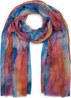 Produktbild von styleBREAKER Damen Schal mit buntem Aquarell Farbverlauf Muster, leichtes sommerliches Tuch mehrfarbig 01016240