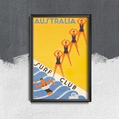 Produktbild von Poster - Canvas - Leinwand - 29,7 cm x 42 cm - Australien Surf Club