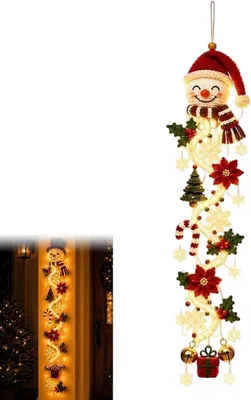 Produktbild von Leuchtender Weihnachts-Türhänger beleuchtete vertikale Weihnachtsdekoration (#A)