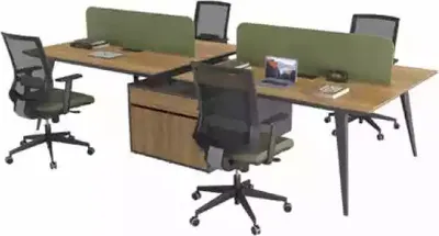 Zdjęcie produktu dla Biurko Stół do pracy Grupa biurowa dla 4 osób Biurka Meble do pisania