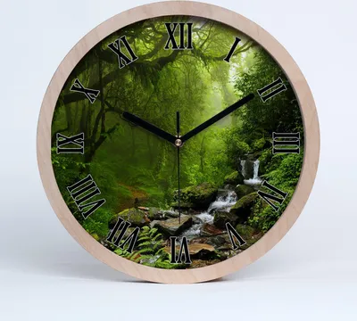 Produktbild von Holzuhr 25fi cm wanduhr - schwarze Spitzen - Dschungel in nepal