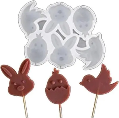 Image de Moule en silicone pour isomalt Lapin de Pâques Poulet