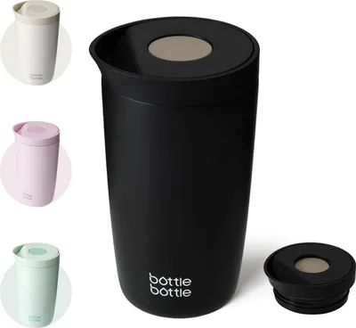 Image de Mug isotherme 350ml en acier inoxydable, anti-fuite, Travel Mug Noir