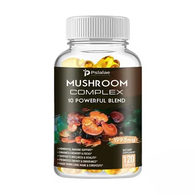 Immagine prodotto di Complesso di funghi 1995mg (120 capsule) integratore alimentare, salute, cervello, sistema nervoso, salute cognitiva, digestione, sistema immunitario