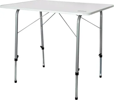 Obrázok produktu pre Kempingový stôl 80x60 cm, výška 50-69 cm, hliník, fialová, pre kempovanie