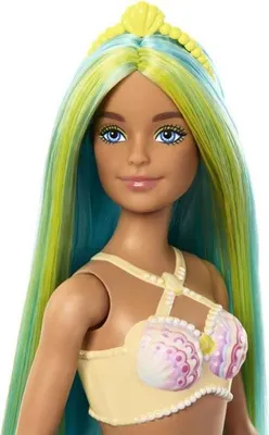 Image de Poupée Barbie Sirène, Cheveux Colorés, Nageoire Colorée, Serre-Tête, HRR03