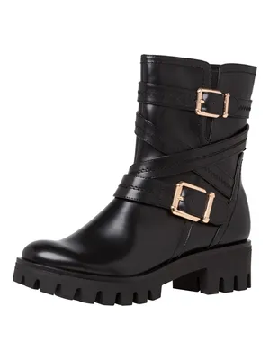 Produktbild von Tamaris Damen Stiefeletten Combat Boots Plateau 1-25427-25, Größe:39 EU, Farbe:Schwarz