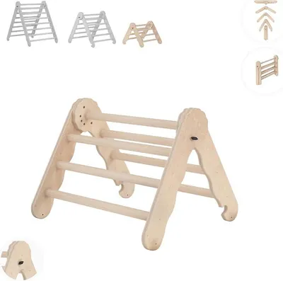 Imagen del producto de Estructura de escalada interior. Triángulo de escalada de madera. Escalada para bebés y niños. Torre de escalada. Arco de escalada. Estructura de escalada.