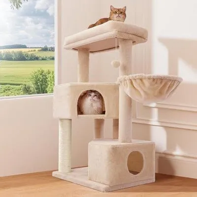 Produktbild von Katzenbaum Hoch für mittelgroße Katzen - Platzsparend und einfach zu montieren
