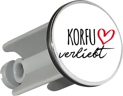Produktbild von Huuraa Waschbeckenstöpsel Korfu verliebt 4cm höhenverstellbar Abflussstopfen Geschenkidee